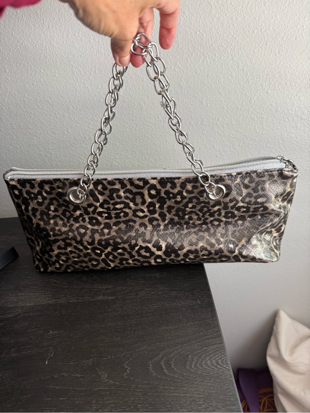 Leopard Print Chain-Handle Women’s Shoulder Bag